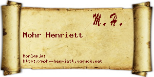 Mohr Henriett névjegykártya